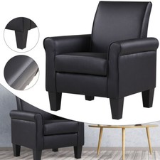 Leather Chair Sofa Modern Small Armchair for Lounge Accent Wing Back Arm Chairs