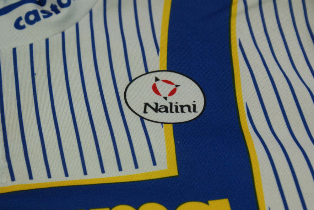 Maillot Cyclisme Nalini Castorama Taille 6 – Longue Manche, Blanc Et Bleu, Vintage Italie
