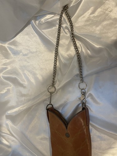 Western Leather  Bag Handmade Cowboy Boot Purse Mini Pouch Tony Lane Marked - Picture 7 of 9