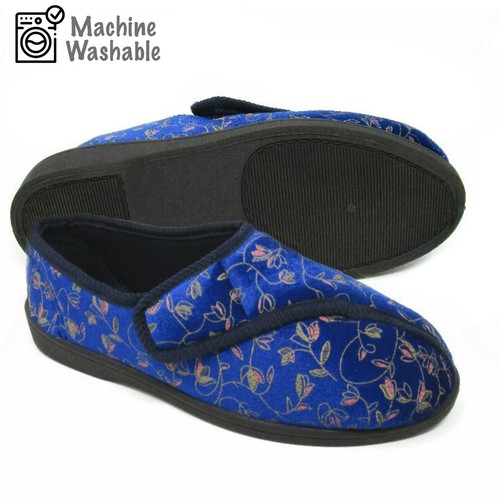 Ladies Wide Fit Slippers Womens Wide Fitting Slippers House Shoes Slippers  | eBay