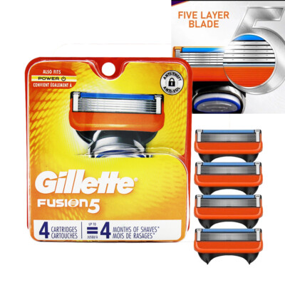 HOT Gillette Fusion 5 Razor Blade Cartridges, 4 Refills, New Pack USA