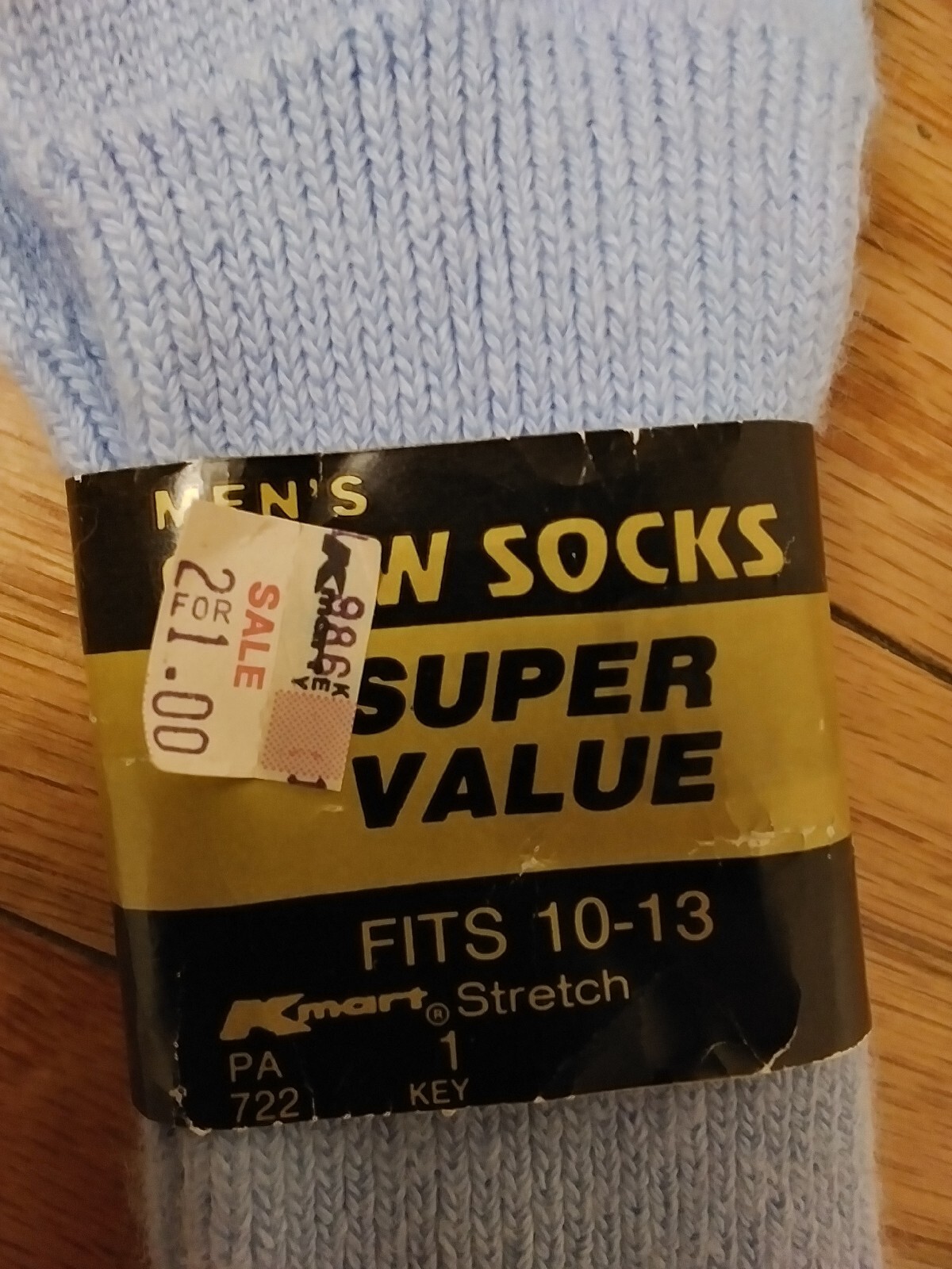 Kmart Vintage 1970s Men's Light Blue Dress Socks NOS … Gem
