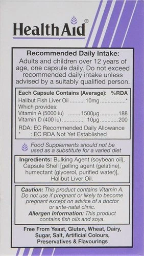 Aceite de hígado de halibut Healthaid - 90 cápsulas - Imagen 2 de 6