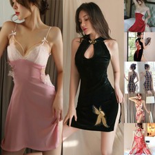 Women Lingerie Set Chemise G-string Mini Dress Nightgown Nightdress Babydoll