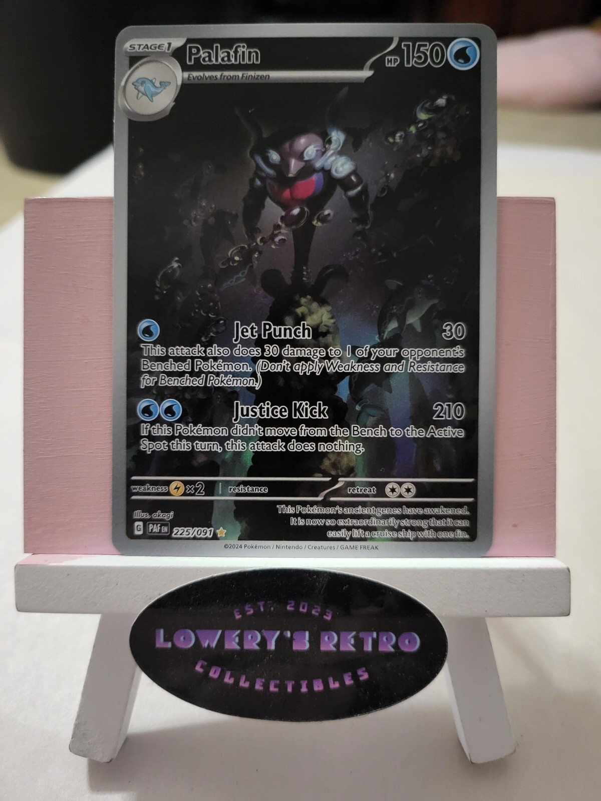 Palafin - 225/091 - Pokemon Paldean Fates Illustration Rare Card NM