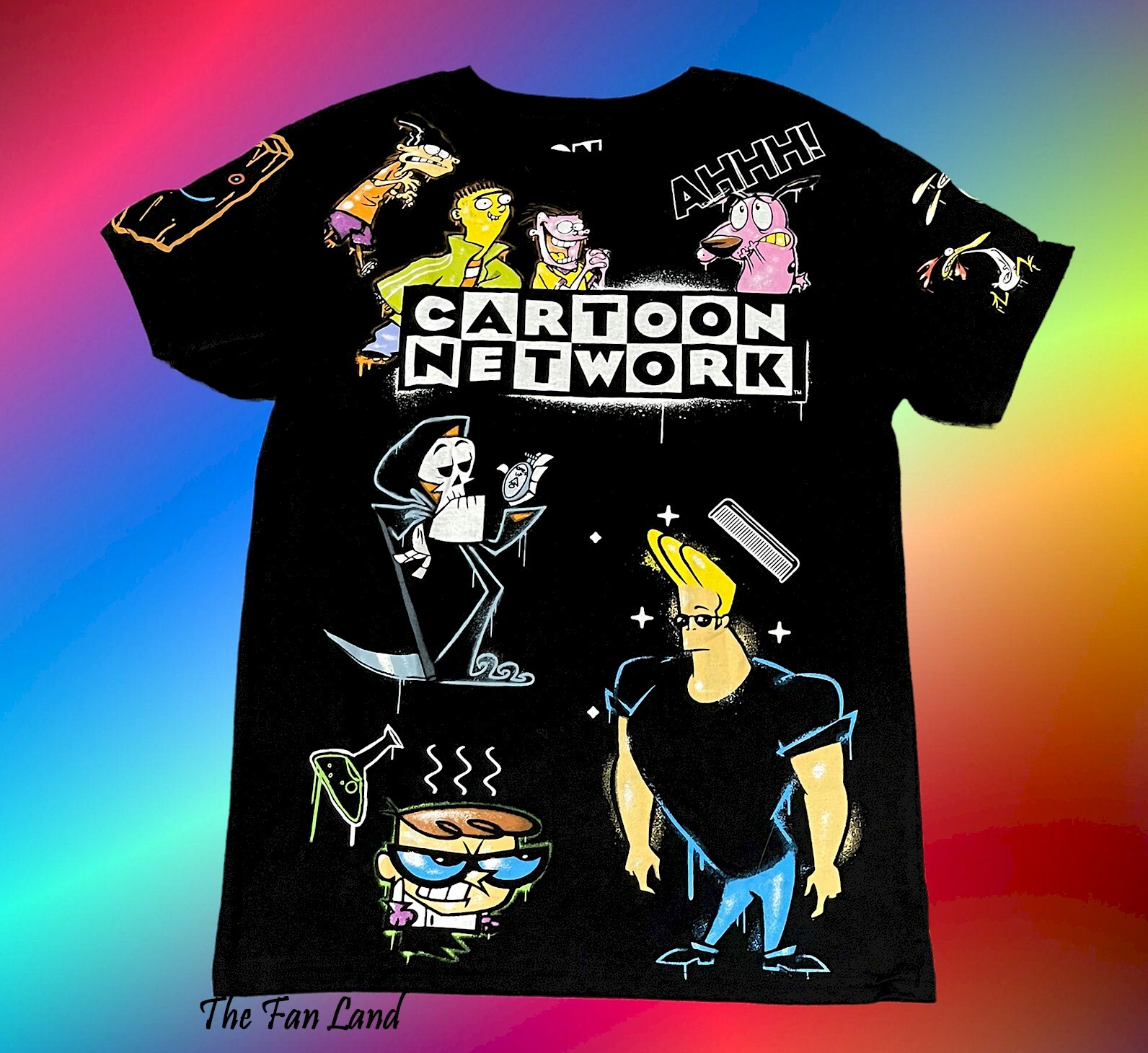 New Cartoon Network Graffit 90s Character Squad Cast Men's Vintage Retro T-Shirt