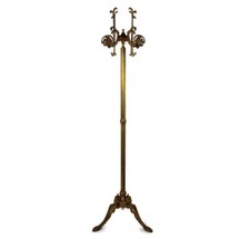 Standing Hall Tree Coat Hallway Rack Brass  Mermaids Base Hollywood  Regency