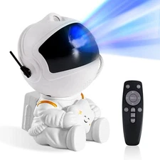 Starry Galaxy Projection Astronaut LED Night Light, Adjustable, Monochrome Shell