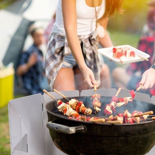 Windschutzscheibe Ofenwindschutz Für Den Außenbereich Campingkocher - Bild 12 von 12