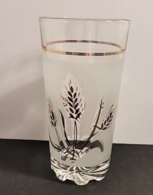 Devalbor Italy 11 pc set Gold Wheat BlownGlass Frosted Tumblers Swirl Base 5.5''