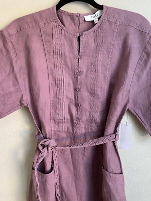 Joie Colin Tie-Waist Linen Romper Burnt Mauve Size XXS MSRP $248