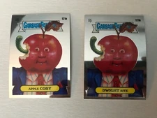 APPLE CORY / DWIGHT BITE #121 A & B 2020 Chrome Garbage Pail Kids GPK