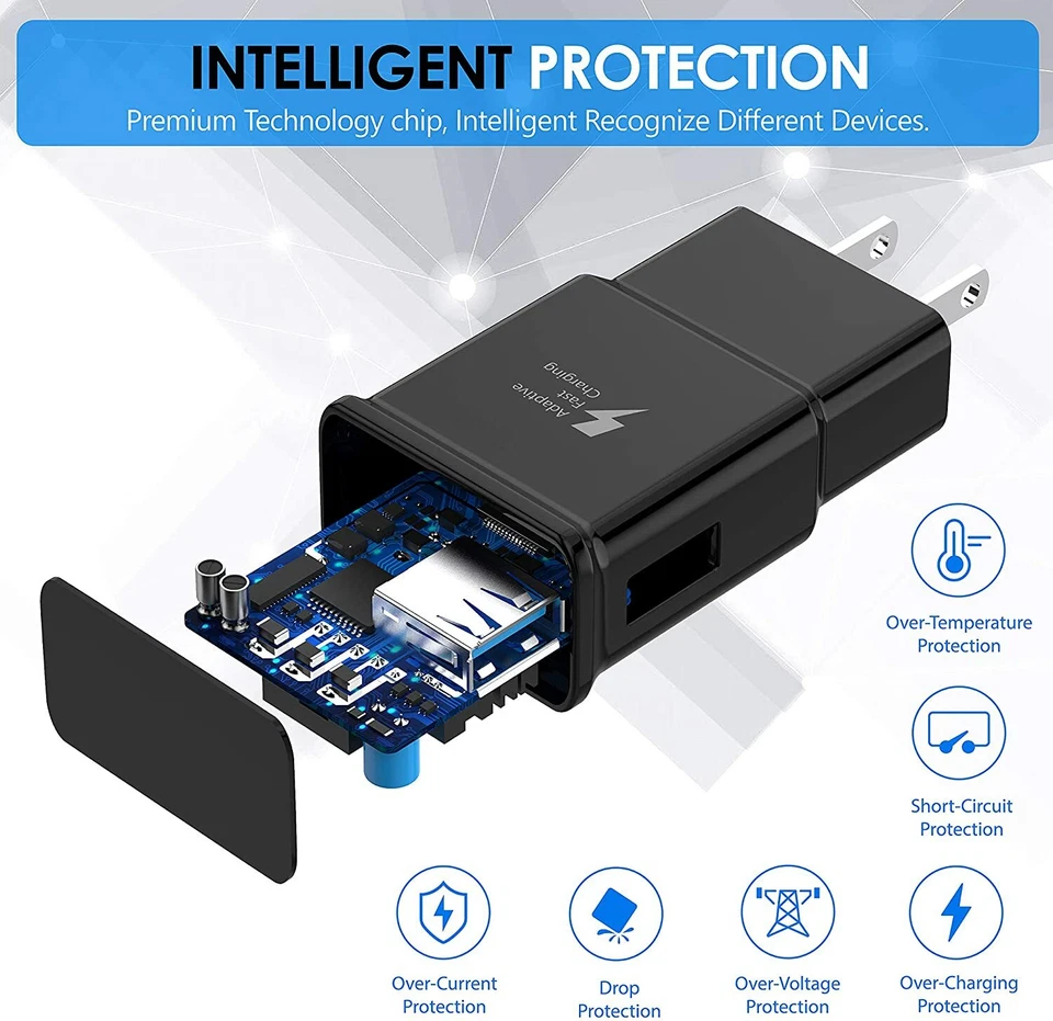 Bloque adaptador de corriente enchufe cargador de pared rápido USB para Samsung LG HTC Google Android Foto 3 de 4