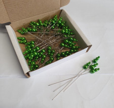 72 x Apple Green 90mm Hat Pins, decorate, craft etc