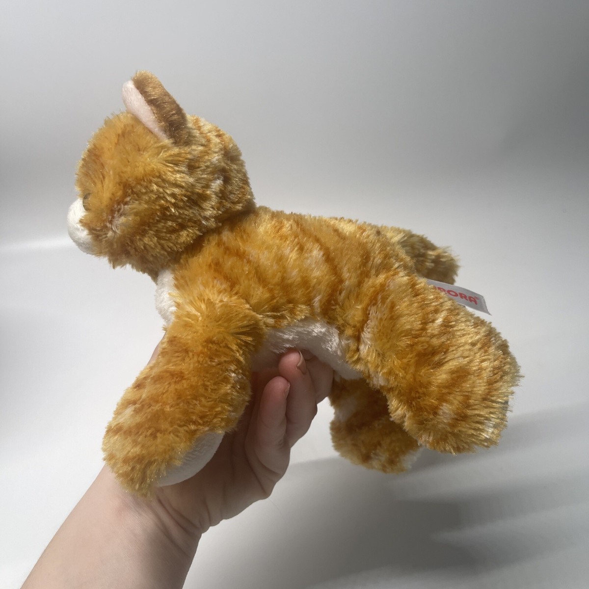 Aurora 8” Plush Kitty Cat Orange StripedTabby Green Eyes Stuffed