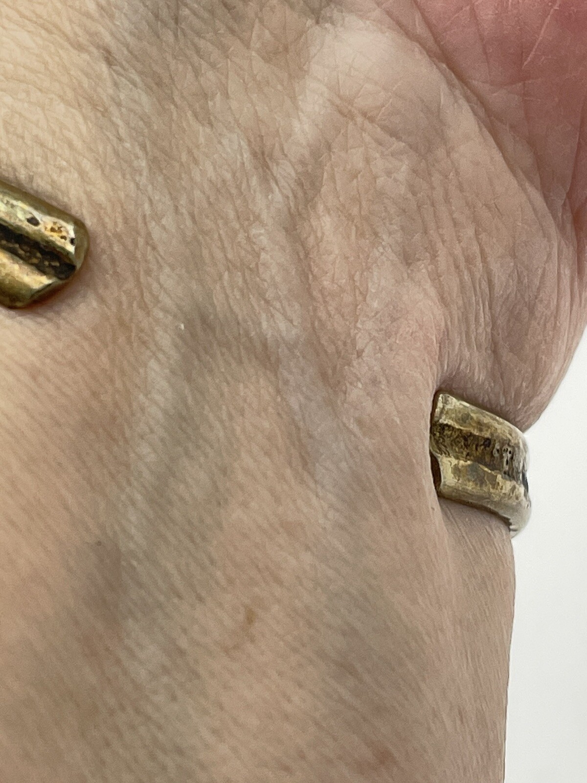 Rustic Artisan Made  MOP Abalone Solid Brass Cuff… - image 7