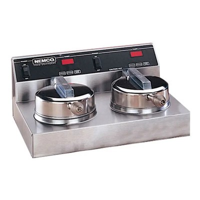 Nemco 7000A-2S Waffle Iron Baker Dual 7'' Fixed Aluminum Grid w/ Silverstone