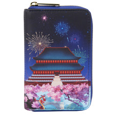 Cartera Loungefly: Disney Mulan Castle cremallera alrededor