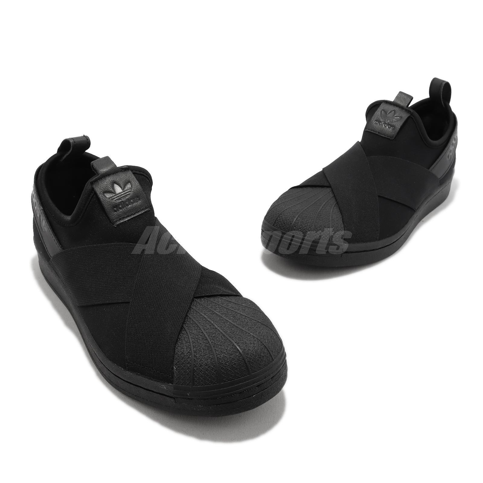 black adidas slip on sneakers