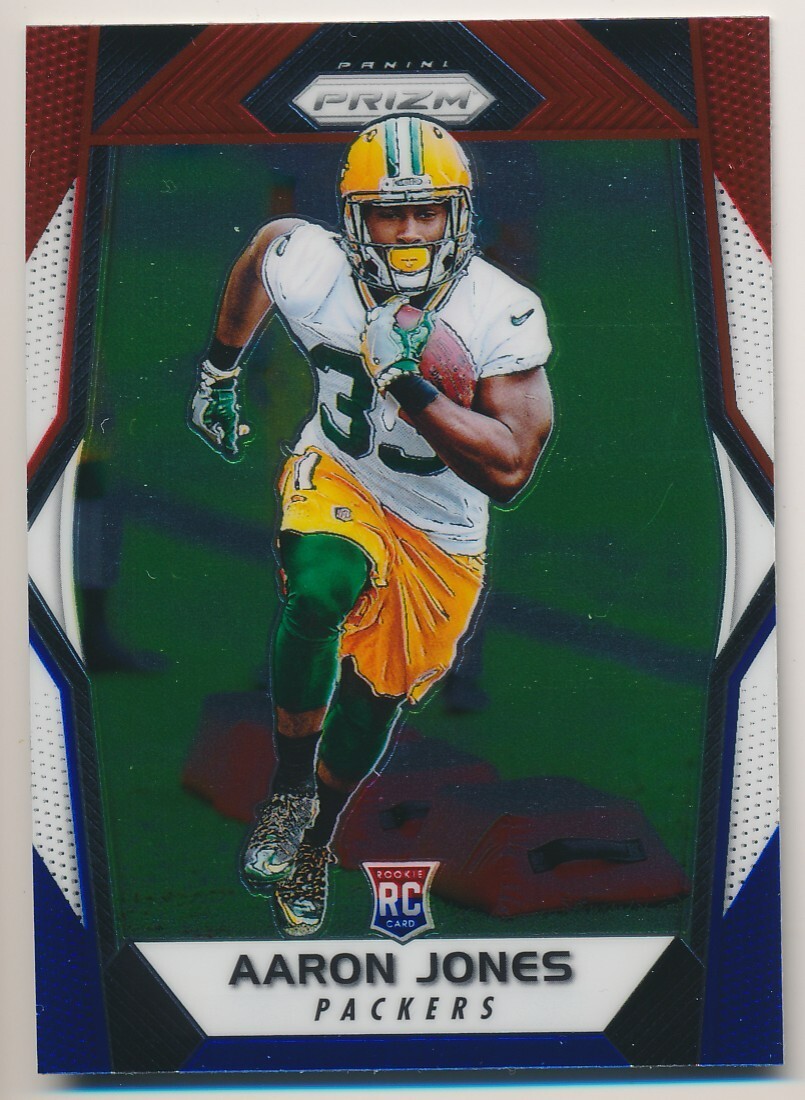 AARON JONES #288 2017 Panini Prizm RED WHITE BLUE PRIZM RC PACKERS VIKINGS