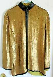 gold and black sequin jacket