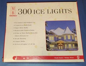 Box-Merry-Brite-300-Multi-Color-Bulb-Ice-Lights-White-Wire-18-Ft-Christmas-New