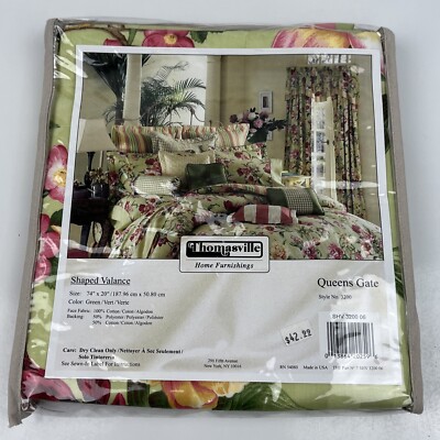Vintage Thomasville Floral Curtain 74''X20'' Single Valance With Lining Backing