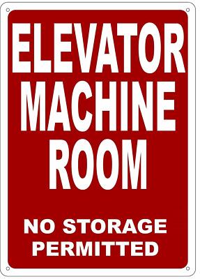 ELEVATOR MACHINE ROOM SIGN (RED Reflective Signs, RED 10x14)-REF24-1027