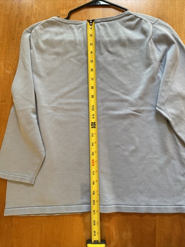PENDLETON Silk Blend Soft Blue Crew Neck Floral Sweater Women’s L LARGE Petite - Picture 11 of 12