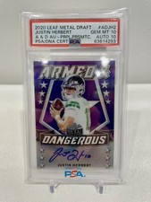 2020 Leaf Metal Draft A&D Purple Prismatic Justin Herbert Auto RC /25 PSA 10/10