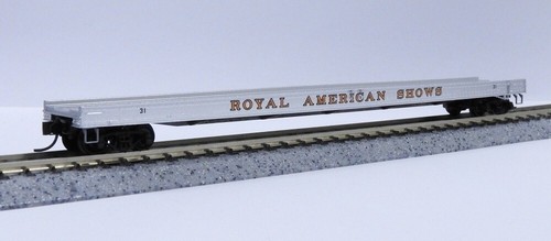 BS KATO N Scale 0313900012 Royal American Show Flat Car #31 Model Railway Train