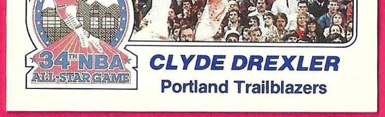 Tarjeta de policía de Denver Star '84 Clyde Drexler 1984-85 #27 Trailblazers Foto 4 de 4