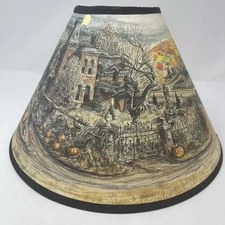 Albert Estate LTD 8” AutumbShade Brown Rim Pumpkins Haunted House Horses Country