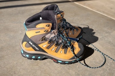 Beige and Black Salomon Quest 4D hiking boots: NEW WITH TAGS