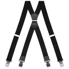 Heavy Duty Suspenders for Men - 48" Adjustable Straps 1 1/2" - X Back with St...