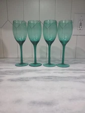 Libbey Juniper Green Wine Glasses Set, 8 oz Stemmed Glass, Set of 4, Drinkware