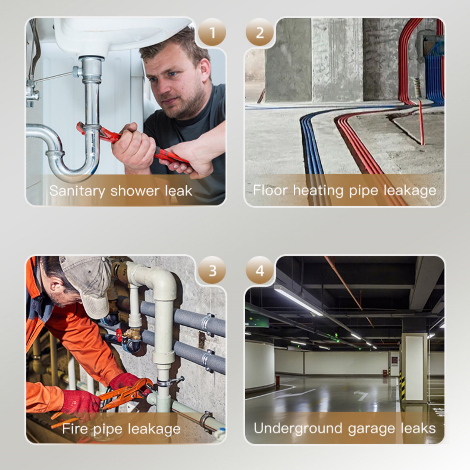 High Sensitivity Water Pipe Leak Detector 13000x Amplification for Home Use