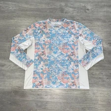 HUK Icon X Tide Change Mens XL Long Sleeve Blue Fishing Shirt UPF 50+ Colorful