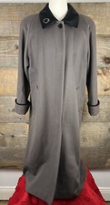 Vtg Forecaster Of Boston Sz 12 Trench Wool Coat w/Velvet Collar 60s 80s 90s