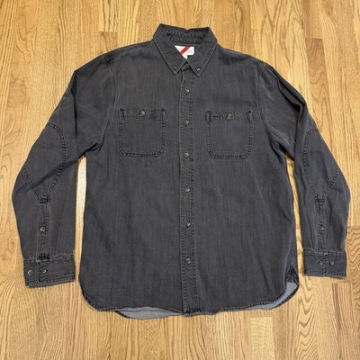 Best Made Co Denim Button Up Shirt Men s Size Large Long Sleeve Grey