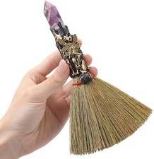 Crystal Witch Altar Broom - Witchcraft Supplies with Amethyst Wiccan