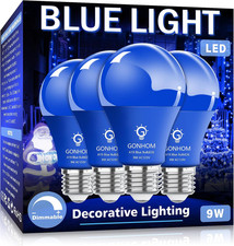 4 Pack A19 Led Blue Light Bulb9 Watt Blue Lights Equivalent 100 Watt Colored 4 Pack A19 Led Blue Light Bulb9 Watt Blue Lights Equivalent 100 Watt Colored