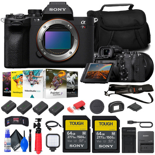 Sony a7R V Mirrorless Camera + 2 x 64GB Card + Corel Photo Software + Bag + 3 x