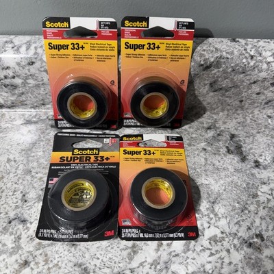 3M Scotch Super 33 Plus Vinyl Electrical Tape Black 3/4x 25ft lot of 4
