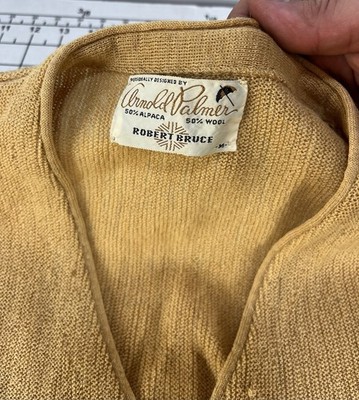 Vintage Arnold Palmer Robert Bruce Cardigan Men M Alpaca Wool