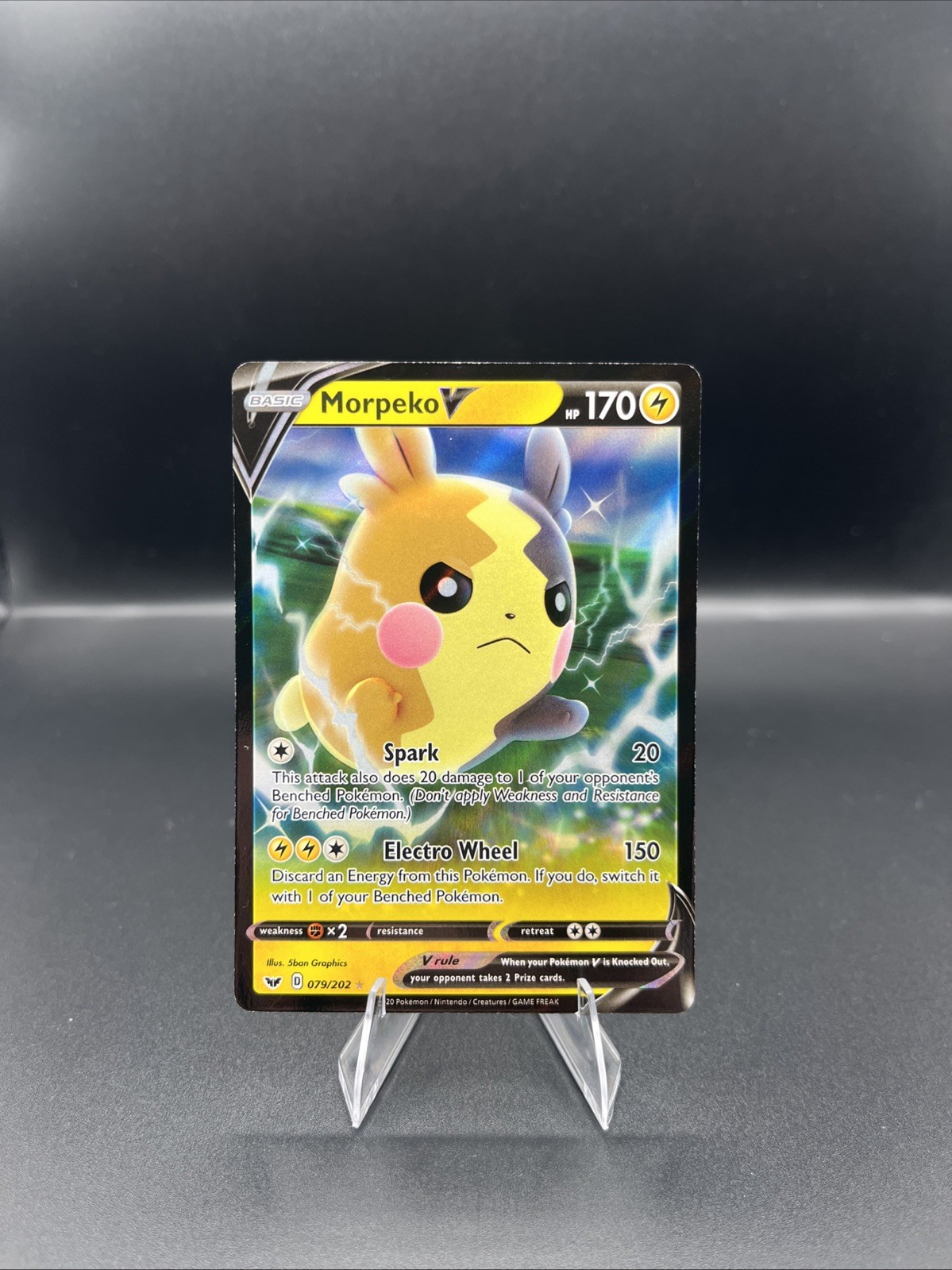 Pokemon Sword & Shield Base Set Morpeko V 79/202 Ultra Rare Card NM
