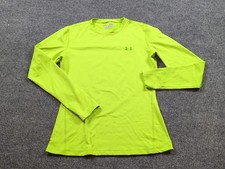Under Armour Shirt Womens Large Green Long Sleeve Cold Gear Base Layer Fitted