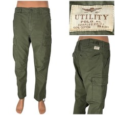 Polo Ralph Lauren Mens 32 X 32 Cargo Pants Utility Surplus Green 32x29 actual 