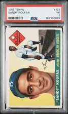 1955 Topps #123 Sandy Koufax PSA 3 VG Rookie HOF Los Angeles Dodgers
