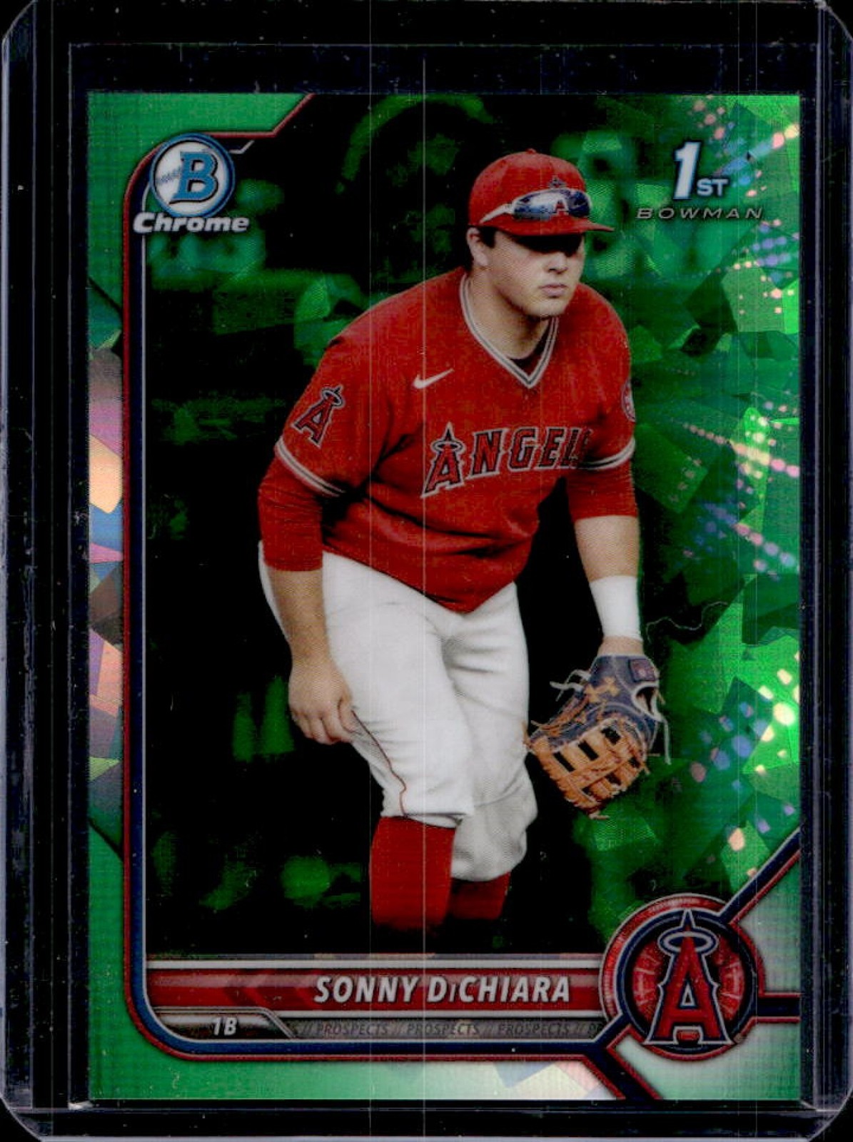 2022 Bowman Draft Sapphire Sonny DiChiara Chrome Refractor Green 1st #/50 Angels